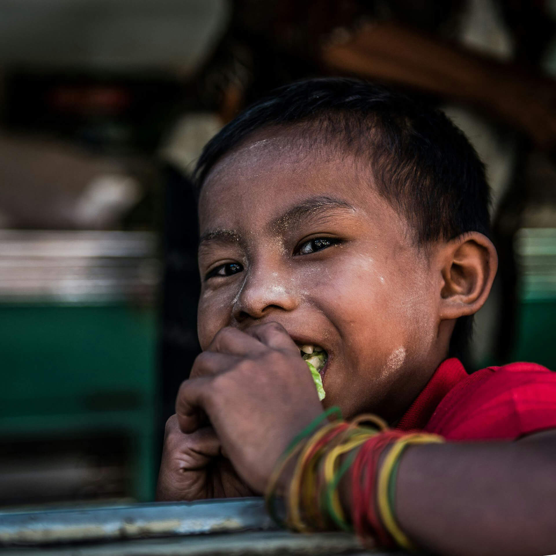 Boy eating food